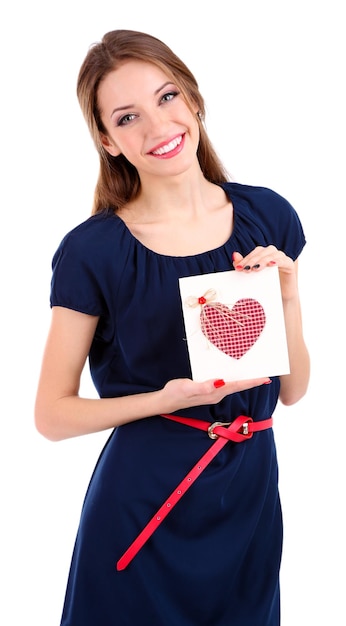 Klientka z haftowanym prezentem